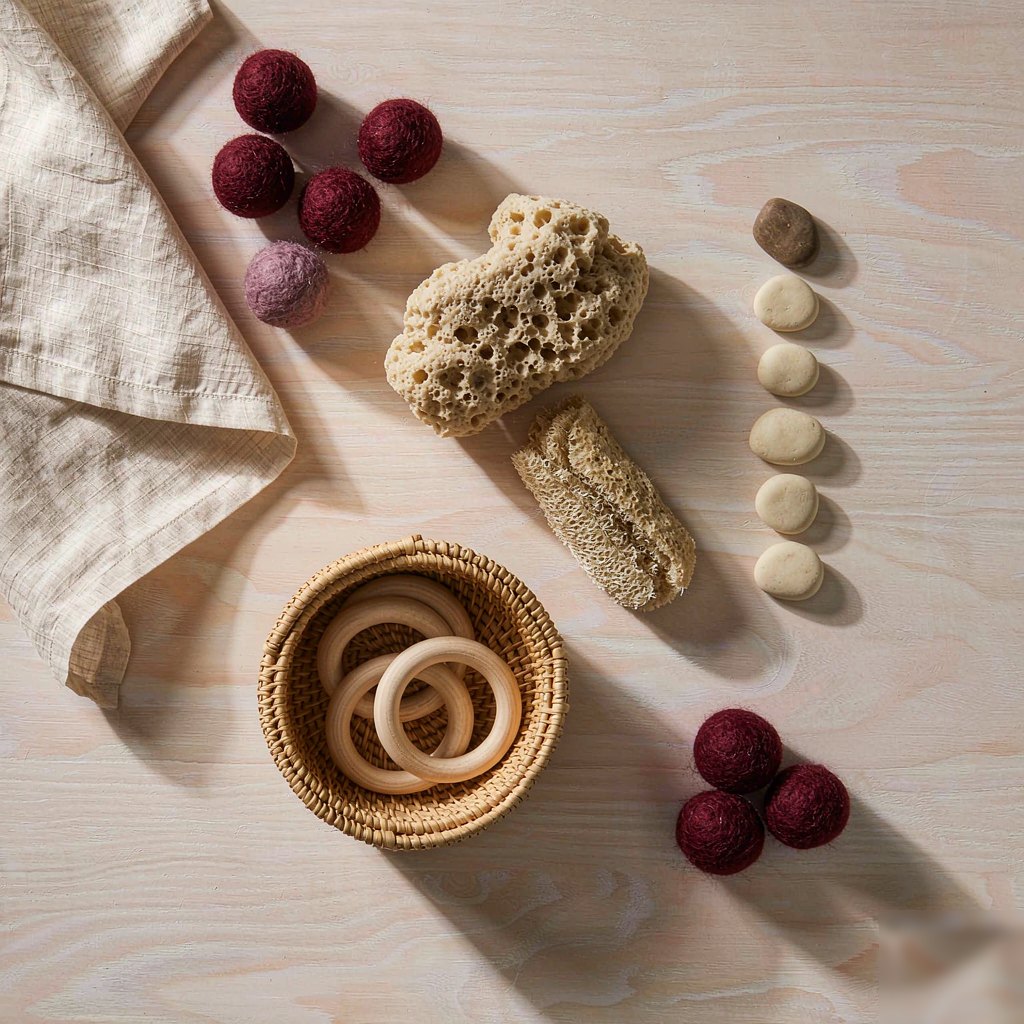 18 materials flatlay
